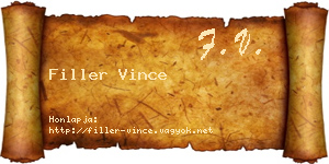 Filler Vince névjegykártya